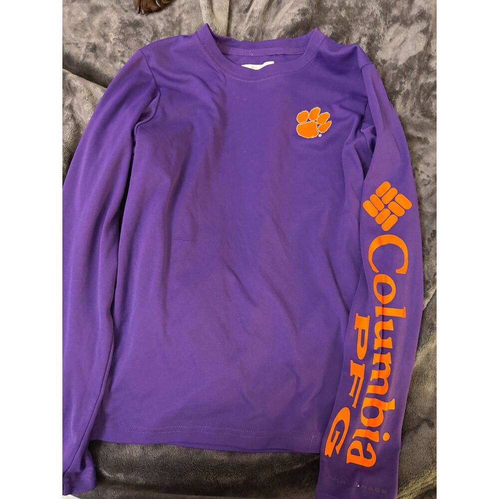 Columbia PFG Clemson Tigers Youth Long Sleeve Performance Shirt – Size M 10/12